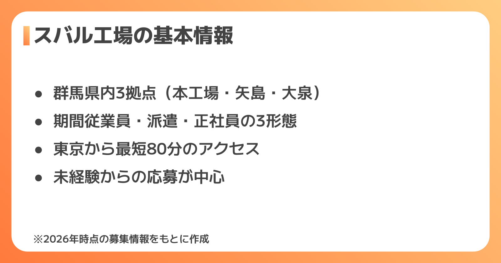 群馬県に集中する3つの生産拠点