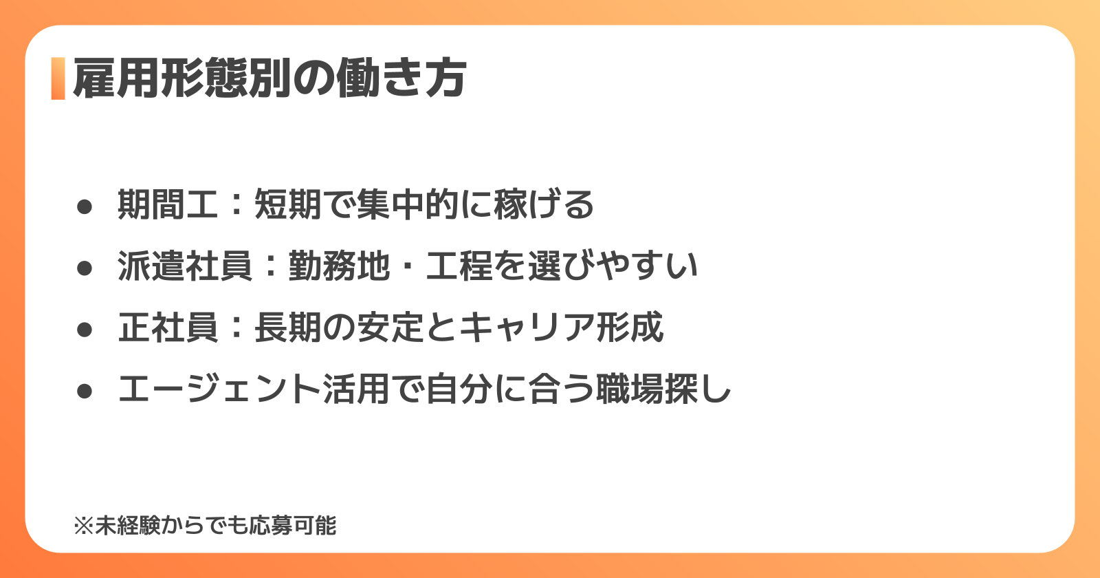 雇用形態別の働き方