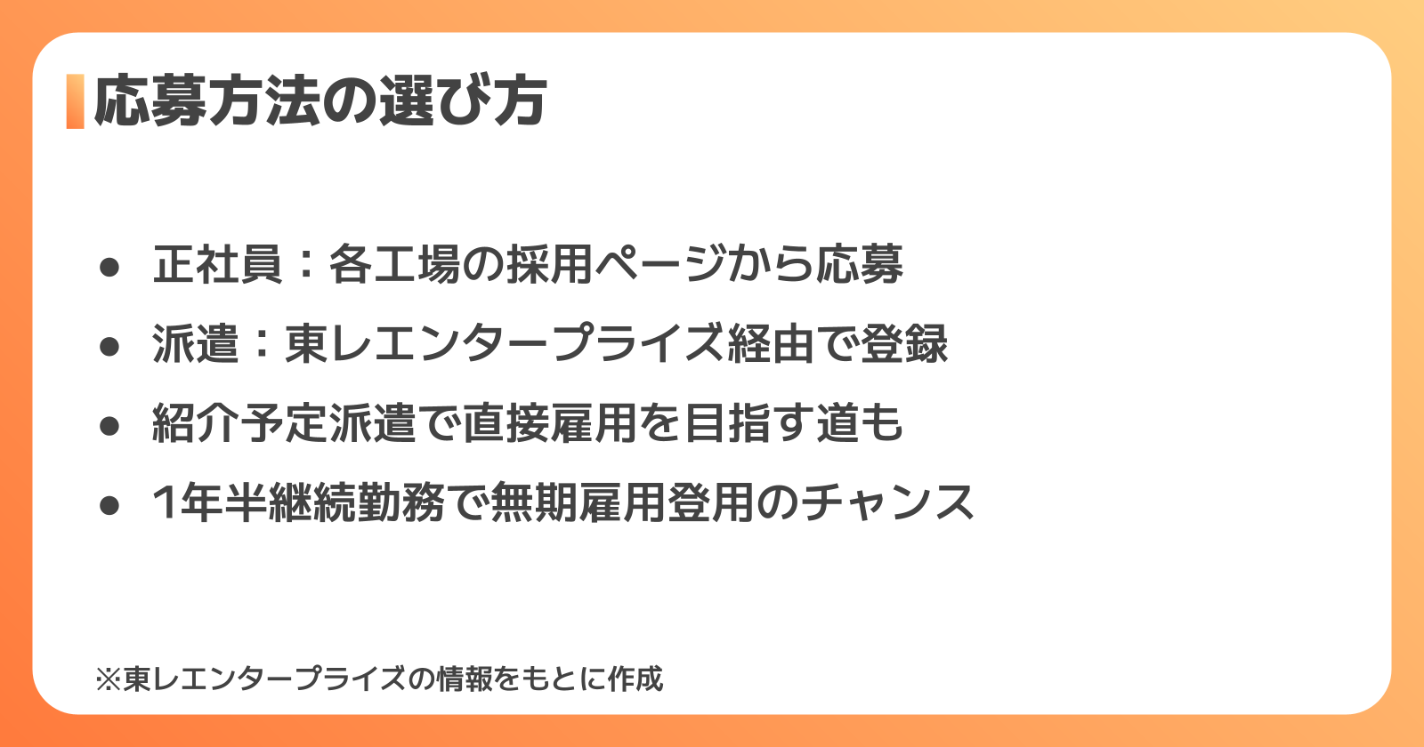東レ工場求人への応募方法