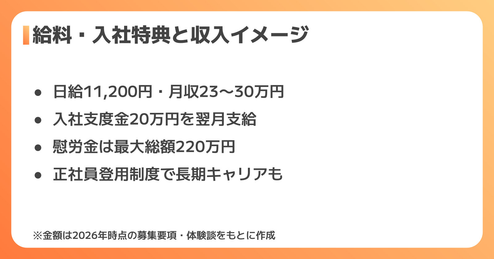 給料と寮を組み合わせた収入イメージ